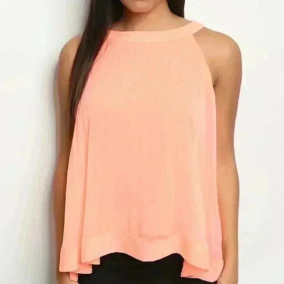 Coral Pleated Trapeze Top - Picture 4 of 4